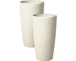 BELIANI ABDERA - Bloempot set van 2 - Lichtbeige - Groot - Stenenmix