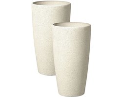 BELIANI ABDERA - Bloempot set van 2 - Lichtbeige - Klein - Stenenmix