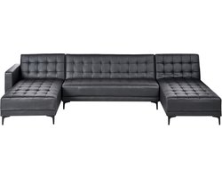 BELIANI ABERDEEN - Bank U-vormig - Zwart - 5 persoons - Universeel - Kunstleer