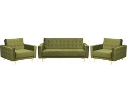 BELIANI ABERDEEN - Bankenset - Olijfgroen - Groen - Fluweel