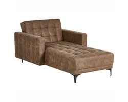 BELIANI ABERDEEN - Chaise longue - Bruin - Kunstleer