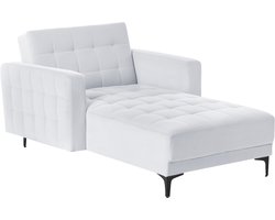 BELIANI ABERDEEN - Chaise longue - Lichtgrijs - Fluweel