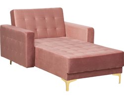 BELIANI ABERDEEN - Chaise longue - Roze - Symmetrisch - Fluweel