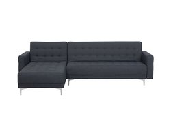 BELIANI ABERDEEN - Hoekslaapbank - Donkergrijs - Rechts - 267 cm - Polyester