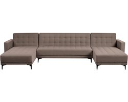 BELIANI ABERDEEN - U-vorm bank - Taupe - Stof