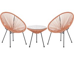 BELIANI ACAPULCO - Bistroset voor 2 - Oranje - PE rotan