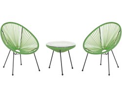 BELIANI ACAPULCO II - Bistroset voor 2 - Groen - PE rotan