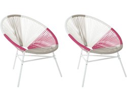 BELIANI ACAPULCO - Tuinstoel set van 2 - Fuchsiapaars - PE rotan