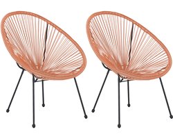 BELIANI ACAPULCO - Tuinstoel set van 2 - Oranje - PE rotan