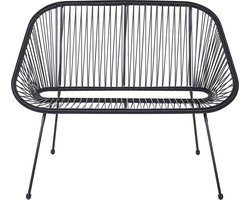 BELIANI ACAPULCO - Tweezitsbank - Zwart - PE rotan