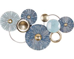 BELIANI ACTINIUM - Wanddecoratie - Blauw/Goud - Metaal