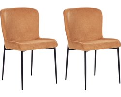 BELIANI ADA - Eetkamerstoel set van 2 - Oranje - Polyester