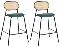 BELIANI ADAVER - Barkruk set van 2 - Donkergroen - IJzer