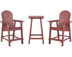 BELIANI ADIRONDACK - Balkonset - Donkerrood - Kunsthout