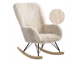 BELIANI AKRA - Schommelstoel - Lichtbeige - Kunstbont