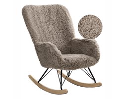 BELIANI AKRA - Schommelstoel - Taupe - Kunstbont