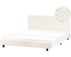BELIANI ALBI - Tweepersoonsbed - Off-white - 160 x 200 cm - Bouclé
