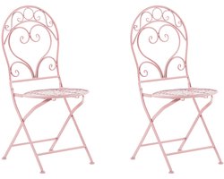 BELIANI ALBINIA - Tuinstoel set van 2 - Roze - Metaal