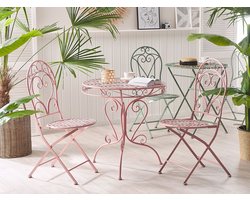 Beliani ALBINIA - Tuintafel - Roze - IJzer