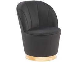 BELIANI ALBY - Fauteuil - Zwart - Fluweel