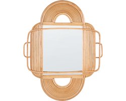 BELIANI ALCORN - Wandspiegel - Licht - Rotan