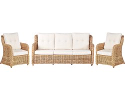 BELIANI ALESSANO - Loungeset voor 5 - Gebroken wit - Rotan