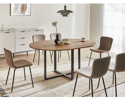 BELIANI ALEXANDRINA - Uitschuifbare eettafel - Bruin - 120/160 x 120 cm - MDF