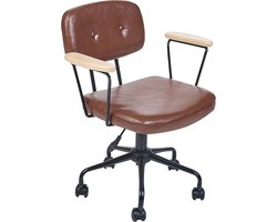 BELIANI ALGERITA - Bureaustoel - Bruin - Kunstleer