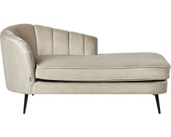 BELIANI ALLIER - Chaise longue - Beige - Linkerzijde - Fluweel