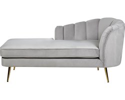 BELIANI ALLIER - Chaise longue - Lichtgrijs - Rechterzijde - Fluweel