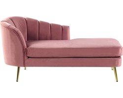 BELIANI ALLIER - Chaise longue - Roze - Linkerzijde - Fluweel