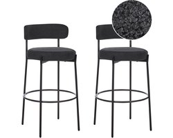 BELIANI ALLISON - Barkruk set van 2 - Zwart - Bouclé