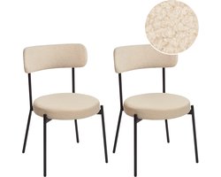 BELIANI ALLISON - Eetkamerstoel set van 2 - Lichtbeige - Bouclé