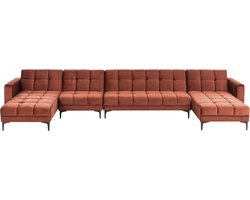 BELIANI ALNES - Hoekbank 6-zits - Lichtrood - Polyester