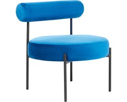 BELIANI ALPHA - Fauteuil - Marineblauw - Fluweel