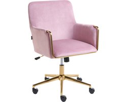 BELIANI ALTONA - Bureaustoel - Pastelroze - Fluweel