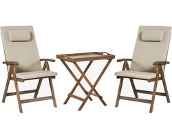 BELIANI AMANTEA PREMIUM - Bistroset - Taupe - Acaciahout