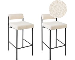 BELIANI AMAYA - Barkruk set van 2 - Gebroken wit - Polyester