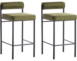 BELIANI AMAYA - Barkruk set van 2 - Olijfgroen - Polyester