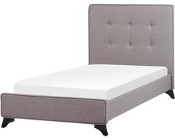 BELIANI AMBASSADOR - Eenpersoonsbed - Grijs - 90 x 200 cm - Polyester