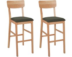 BELIANI AMBLER - Barkruk set van 2 - Donkergroen - Hout