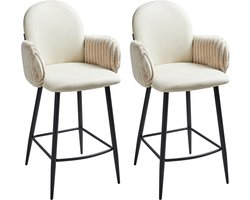 BELIANI AMITY - Barkruk set van 2 - Lichtbeige - Polyester