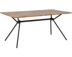 BELIANI AMSTERDAM - Eettafel - Donkere houtkleur - 90 x 160 cm - MDF