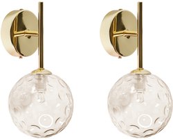 BELIANI ANADYR - Wandlamp set van 2 - Goud/Beige - Glas/Metaal