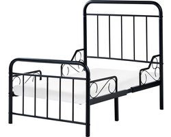 BELIANI ANAIS - Kinderbed uitschuifbaar - Zwart - 90 x 200 cm - IJzer