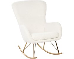 Beliani ANASET - Schommelstoel - Wit - Bouclé