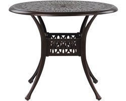 BELIANI ANCONA - Tuintafel - Donkerbruin - 90 x 90 cm - Aluminium