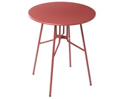BELIANI ANCONA - Tuintafel - Rood - 90 cm - Aluminium