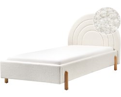 BELIANI ANET - Bed - Gebroken wit - 90 x 200 cm - Bouclé
