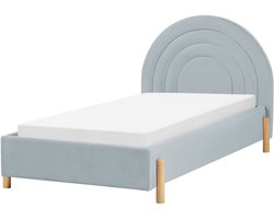 BELIANI ANET - Bed - Lichtblauw - 90 x 200 cm - Fluweel